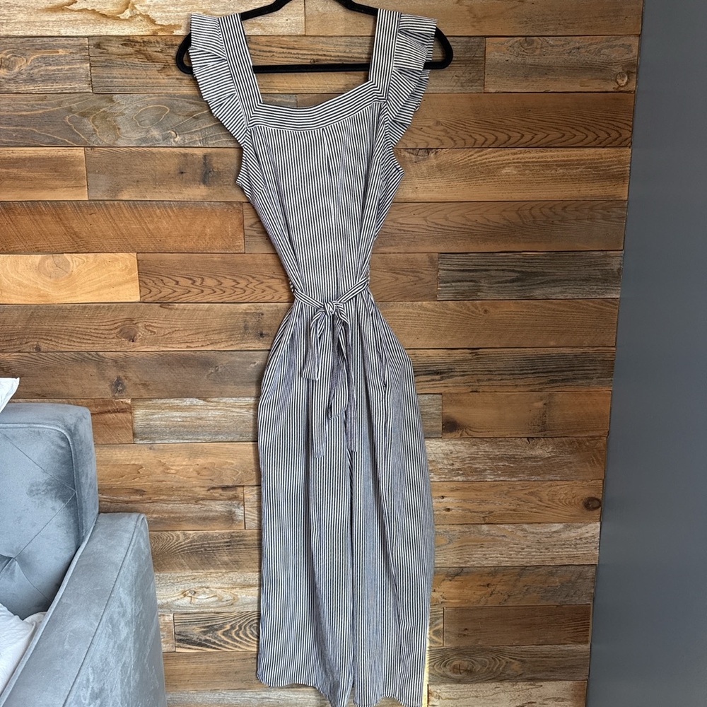Monteau Black and White Striped Romper